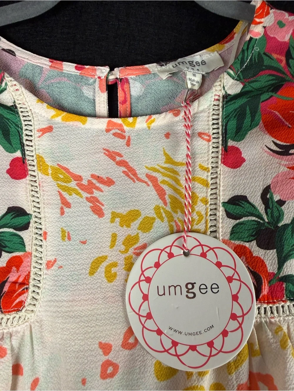 NWT Umgee C2478 Floral Patchwork Boho Babydoll Tunic Dress Medium
